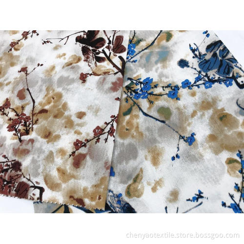 Ink Style Design with Cotton Linen Printed Fabric